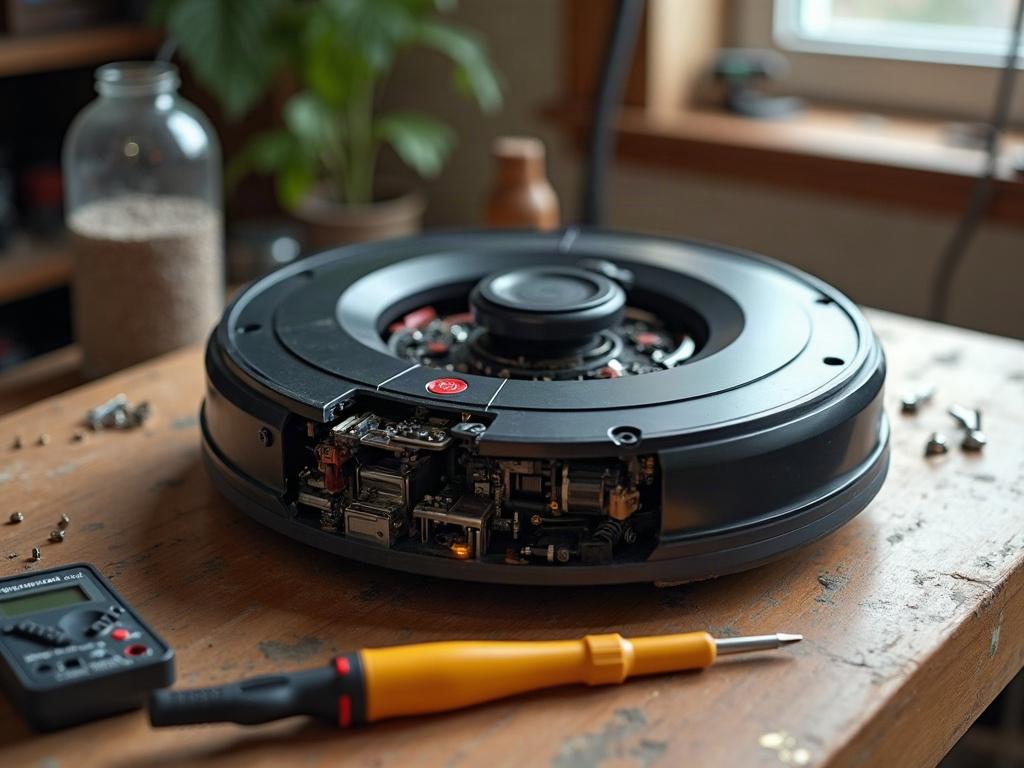 Roborock robot vacuum with LiDAR turret on top