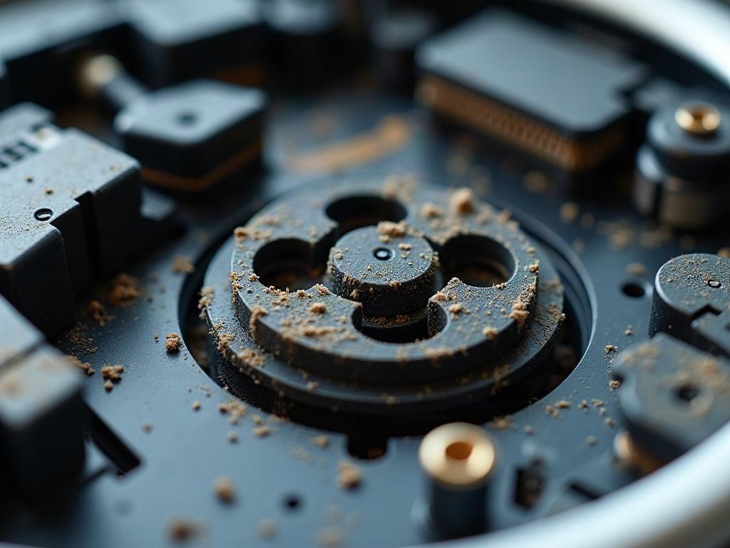 A technician using a multimeter to test the voltage of a robot vacuum battery
